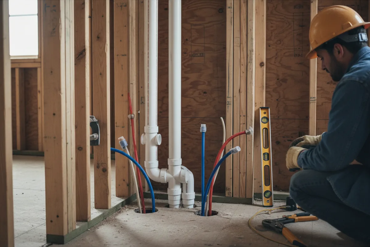 Drain and supply rough-in during Drain Cleaning in Royal Oak